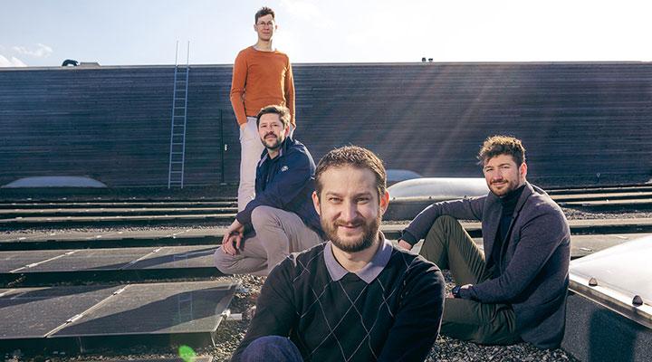 Sie gehören zum Gründungsteam von solar4winners: Christoph Mathys, Fabian Baerlocher, Simeon Räber und Pascal Städeli (v.l.n.r.).